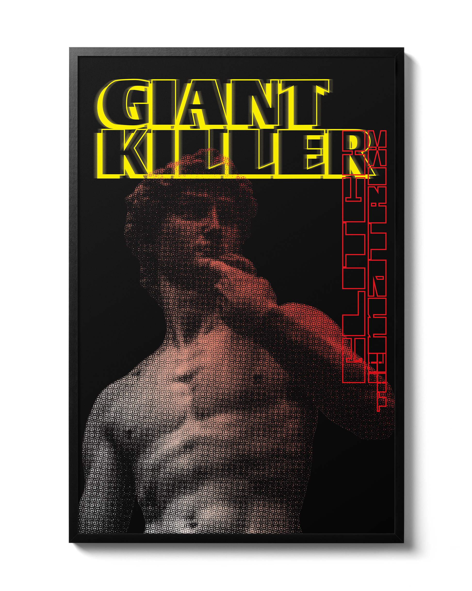 An image of Michelangelo's David with the text Giant Killer - Glitch In The Matrix